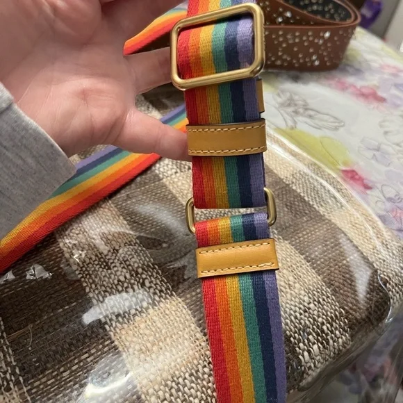 Coach Pride Multicolor Bag Strap with Gold Accents - Picture 4 of 5